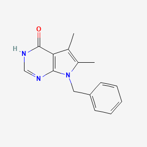 molecular formula C15H15N3O B1384236 7-benzyl-5,6-dimethyl-7H-pyrrolo[2,3-d]pyrimidin-4-ol CAS No. 173458-77-0