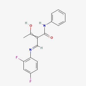 2-Acetyl-3-((2,4-difluorophenyl)amino)-N-phenylprop-2-enamide