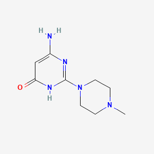 molecular formula C9H15N5O B1384240 4-嘧啶醇，6-氨基-2-(4-甲基-1-哌嗪基)- CAS No. 33080-87-4