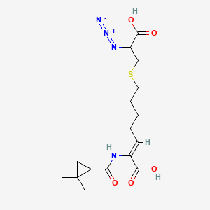 molecular formula C16H24N4O5S B13842421 (Z)-7-(2-azido-2-carboxyethyl)sulfanyl-2-[(2,2-dimethylcyclopropanecarbonyl)amino]hept-2-enoic acid 