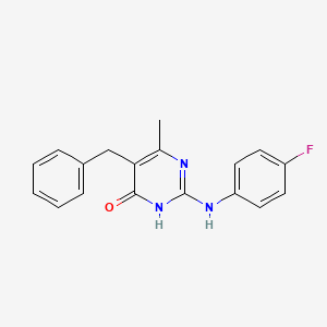 5-benzyl-2-[(4-fluorophenyl)amino]-6-methylpyrimidin-4(3H)-one