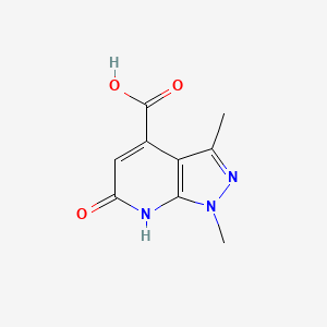 molecular formula C9H9N3O3 B1384247 1,3-dimethyl-6-oxo-6,7-dihydro-1H-pyrazolo[3,4-b]pyridine-4-carboxylic acid CAS No. 1160246-28-5