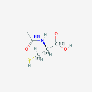 molecular formula C5H9NO3S B13842471 N-Acetyl-L-cysteine-13C3,15N 