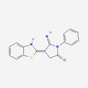 molecular formula C17H13N3OS B1384252 5-amino-4-(1,3-benzothiazol-2-yl)-1-phenyl-2,3-dihydro-1H-pyrrol-2-one CAS No. 380431-31-2