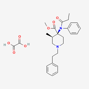 molecular formula C27H34N2O7 B13842537 methyl (3R,4S)-3-methyl-1-(2-phenylethyl)-4-(N-propanoylanilino)piperidine-4-carboxylate;oxalic acid 