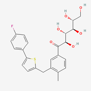 molecular formula C24H25FO6S B13842592 (2R,3R,4R,5R)-1-(3-((5-(4-Fluorophenyl)thiophen-2-yl)methyl)-4-methylphenyl)-2,3,4,5,6-pentahydroxyhexan-1-one 