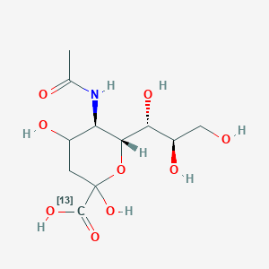 molecular formula C11H19NO9 B13842596 (5R,6R)-5-acetamido-2,4-dihydroxy-6-[(1R,2R)-1,2,3-trihydroxypropyl]oxane-2-carboxylic acid 