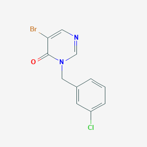 molecular formula C11H8BrClN2O B13842614 5-Bromo-3-[(3-chlorophenyl)methyl]pyrimidin-4-one 
