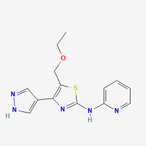 molecular formula C14H15N5OS B13842632 5-(ethoxymethyl)-4-(1H-pyrazol-4-yl)-N-pyridin-2-yl-1,3-thiazol-2-amine 