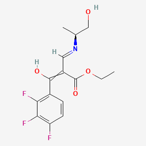 molecular formula C15H16F3NO4 B13842678 ethyl 3-hydroxy-2-[[(2S)-1-hydroxypropan-2-yl]iminomethyl]-3-(2,3,4-trifluorophenyl)prop-2-enoate 
