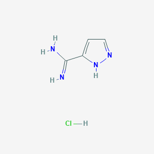 molecular formula C4H7ClN4 B1384268 1H-pyrazole-3-carboximidamide hydrochloride CAS No. 166197-22-4