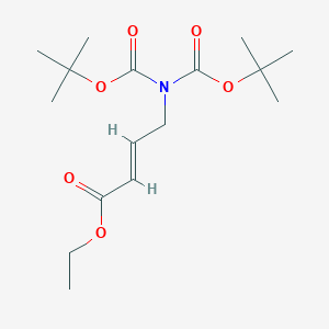 molecular formula C16H27NO6 B13842704 4-[Bis[(1,1-dimethylethoxy)carbonyl]aminobut-2-enoic Acid Ethyl Ester 