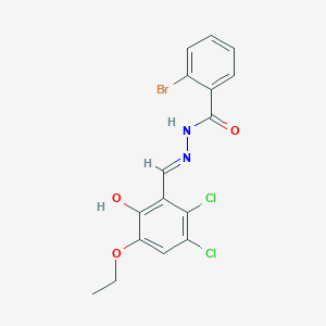 B1384272 2-bromo-N'-[(E)-(2,3-dichloro-5-ethoxy-6-hydroxyphenyl)methylidene]benzohydrazide CAS No. 575499-58-0