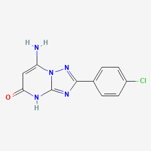 molecular formula C11H8ClN5O B1384275 7-amino-2-(4-chlorophenyl)[1,2,4]triazolo[1,5-a]pyrimidin-5(4H)-one CAS No. 1354764-81-0