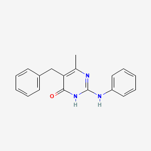 molecular formula C18H17N3O B1384276 2-苯胺基-5-苄基-6-甲基嘧啶-4(3H)-酮 CAS No. 897305-46-3