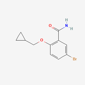 molecular formula C11H12BrNO2 B1384279 5-溴-2-(环丙基甲氧基)苯甲酰胺 CAS No. 1369916-26-6