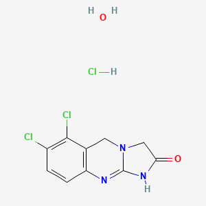 molecular formula C10H10Cl3N3O2 B1384281 Anagrelide hydrochloride monohydrate CAS No. 823178-43-4