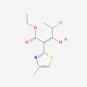 molecular formula C11H14ClNO3S B1384282 ethyl (2Z)-4-chloro-3-hydroxy-2-(4-methyl-1,3-thiazol-2-yl)pent-2-enoate CAS No. 863669-64-1