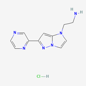 molecular formula C11H13ClN6 B13842822 2-(6-(Pyrazin-2-yl)-1h-imidazo[1,2-b]pyrazol-1-yl)ethan-1-amine Hydrochloride 