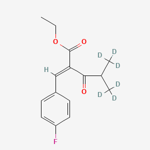 molecular formula C15H17FO3 B13842860 ethyl (2E)-5,5,5-trideuterio-2-[(4-fluorophenyl)methylidene]-3-oxo-4-(trideuteriomethyl)pentanoate 