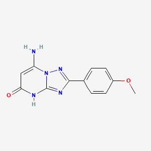 molecular formula C12H11N5O2 B1384287 7-amino-2-(4-methoxyphenyl)[1,2,4]triazolo[1,5-a]pyrimidin-5(4H)-one CAS No. 1354764-86-5