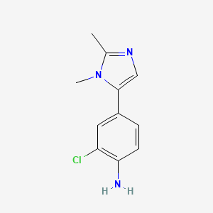 molecular formula C11H12ClN3 B13842983 2-Chloro-4-(2,3-dimethylimidazol-4-yl)aniline 
