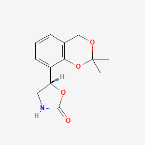 molecular formula C13H15NO4 B13843065 (S)-5-(2,2-Dimethyl-4H-benzo[d][1,3]dioxin-8-yl)oxazolidin-2-one(Vilanterol impurity) 