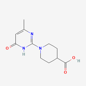 molecular formula C11H15N3O3 B1384309 1-(4-Methyl-6-oxo-1,6-dihydropyrimidin-2-yl)piperidine-4-carboxylic acid CAS No. 873208-73-2