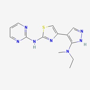 molecular formula C13H15N7S B13843093 4-[5-[ethyl(methyl)amino]-1H-pyrazol-4-yl]-N-pyrimidin-2-yl-1,3-thiazol-2-amine 