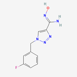molecular formula C10H10FN5O B1384310 1-(3-fluorobenzyl)-N'-hydroxy-1H-1,2,3-triazole-4-carboximidamide CAS No. 1255791-10-6