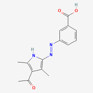 3-[(4-acetyl-3,5-dimethyl-1H-pyrrol-2-yl)diazenyl]benzoic acid