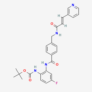 molecular formula C27H27FN4O4 B13843155 tert-butyl N-[4-fluoro-2-[[4-[[[(E)-3-pyridin-3-ylprop-2-enoyl]amino]methyl]benzoyl]amino]phenyl]carbamate 