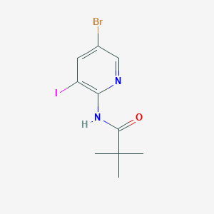 molecular formula C10H12BrIN2O B13843329 5-Bromo-3-iodo-2-pyridinyl)-2,2-dimethylpropanamide 