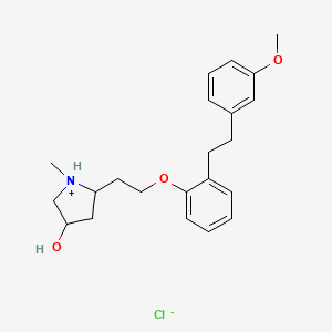 molecular formula C22H30ClNO3 B13843347 5-[2-[2-[2-(3-Methoxyphenyl)ethyl]phenoxy]ethyl]-1-methylpyrrolidin-1-ium-3-ol;chloride 