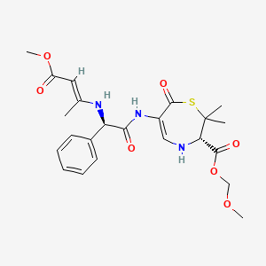 molecular formula C23H29N3O7S B13843404 Ampicillin Thiazepine Analog N-4-Methoxy-4-oxobut-2-en-2-yl (S)-Methoxymethyl Ester 