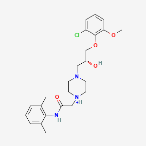 molecular formula C24H33ClN3O4+ B13843424 (R)-2-(4-(3-(2-Chloro-6-methoxyphenoxy)-2-hydroxypropyl)piperazin-1-yl)-N-(2,6-dimethylphenyl)acetamide 