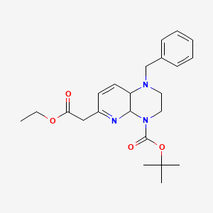 molecular formula C23H31N3O4 B13843434 Tert-butyl 1-benzyl-6-(2-ethoxy-2-oxoethyl)-2,3,4a,8a-tetrahydropyrido[2,3-b]pyrazine-4-carboxylate 