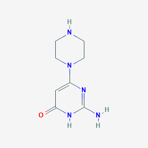 molecular formula C8H13N5O B1384344 2-Amino-6-(piperazin-1-yl)pyrimidin-4(3H)-one CAS No. 1158775-43-9