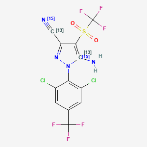 molecular formula C12H4Cl2F6N4O2S B13843445 Fipronil Sulfone-13C2,15N2 