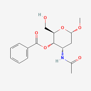 molecular formula C16H21NO6 B13843547 Methyl 3-(Acetylamino)-6-hydroxy-2,3-dideoxy-a-D-ribo-hexopyranoside 4-Benzoate 