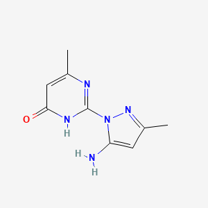 molecular formula C9H11N5O B1384355 2-(5-Amino-3-methyl-1H-pyrazol-1-yl)-6-methylpyrimidin-4(3H)-one CAS No. 79871-76-4