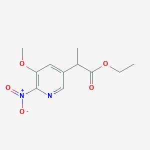 molecular formula C11H14N2O5 B13843576 Ethyl 2-(5-methoxy-6-nitropyridin-3-yl)propanoate 
