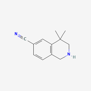 molecular formula C12H14N2 B13843594 4,4-dimethyl-2,3-dihydro-1H-isoquinoline-6-carbonitrile 