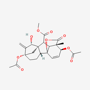 molecular formula C24H28O9 B13843656 methyl (1R,2R,5S,7R,8R,9S,11S,12S)-5,12-diacetyloxy-7-hydroxy-11-methyl-6-methylidene-16-oxo-15-oxapentacyclo[9.3.2.15,8.01,10.02,8]heptadec-13-ene-9-carboxylate 