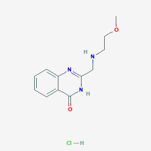 molecular formula C12H16ClN3O2 B1384366 2-{[(2-Methoxyethyl)amino]methyl}-3,4-dihydroquinazolin-4-one hydrochloride CAS No. 1049769-57-4