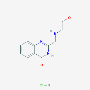 molecular formula C12H16ClN3O2 B1384366 2-{[(2-methoxyethyl)amino]methyl}quinazolin-4(3H)-one hydrochloride CAS No. 1049769-57-4