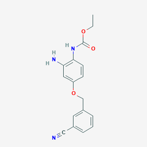 molecular formula C17H17N3O3 B13843693 ethyl N-[2-amino-4-[(3-cyanophenyl)methoxy]phenyl]carbamate 