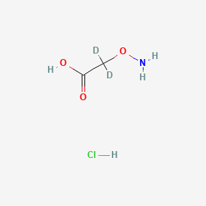 molecular formula C2H6ClNO3 B13843724 Aminooxyacetic Acid-d2 Hemihydrochloride; 2-(Aminooxy)acetic Acid-d2 Hemihydrochloride; Carboxymethoxyamine-d2 Hemihydrochloride; Carboxymethoxylamine-d2 Hemihydrochloride; O-Carboxymethylhydroxylamine-d2 Hemihydrochloride 