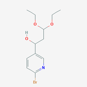 molecular formula C12H18BrNO3 B13843735 1-(6-Bromopyridin-3-yl)-3,3-diethoxypropan-1-ol 