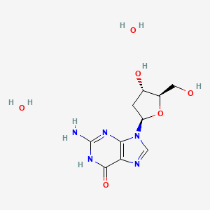 molecular formula C10H17N5O6 B1384376 2-Amino-9-((2R,4S,5R)-4-hydroxy-5-(hydroxymethyl)tetrahydrofuran-2-yl)-1H-purin-6(9H)-one dihydrate CAS No. 40773-29-3